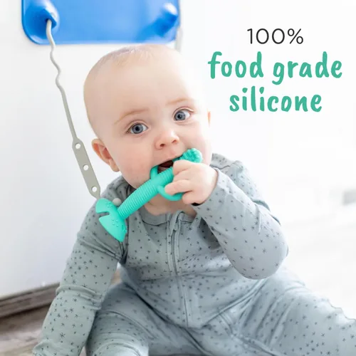 Miniatura 2 de Busy Baby Cuchara de dentición - Mordedor 2 en 1 y cuchara de entrenamiento para autoalimentación, apta para lavavajillas, sin BPA, silicona