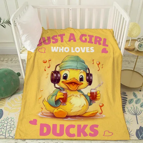 Miniatura 7 de Manta de goma amarilla de pato súper suave y acogedora para sofá, cama, regalos de patos para amantes de los patos, decoración de baño, ligera