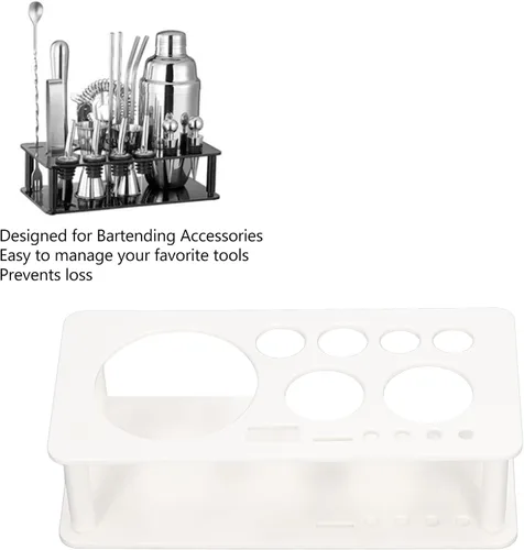 Miniatura 8 de TOPINCN Kit de coctelera para barman de plástico, ahorro de espacio, organiza almacenamiento, soporte para herramientas de bartender, barra