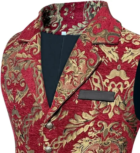 Miniatura 5 de Chaleco de traje gótico victoriano para hombre, chaleco steampunk