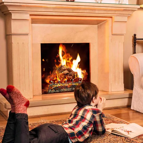 Miniatura 6 de Skyflame Brillantes brasas de lana de roca mezclada con vermiculita para chimeneas de gas ventiladas Carbón falso para uso con troncos de gas