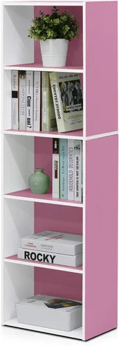 Miniatura 66 de Furinno - Estantería abierta reversible de 5 cubos, color blanco y rosado, 11069WH/PI Blanco/Rosa