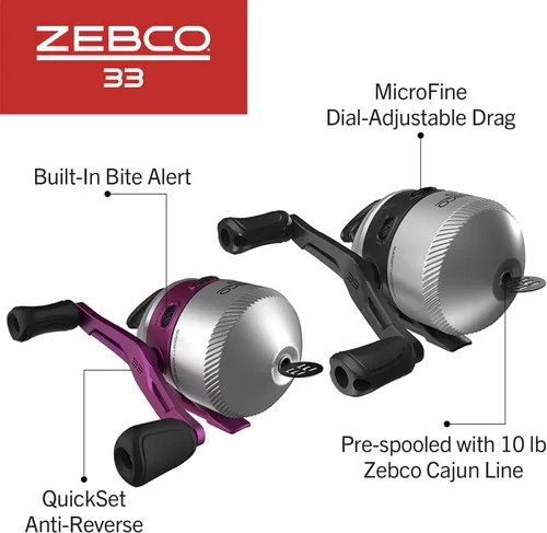 Miniatura 4 de Zebco 33 Spincast - Combo de carrete y caña de pescar de 2 piezas, caña de fibra de vidrio resistente de 5 pies y 6 pulgadas y carrete de pesca