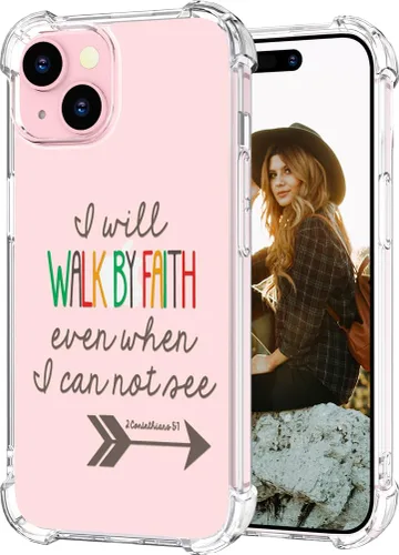 Miniatura 76 de Hungo Funda compatible con iPhone 15 Plus para mujer, diseño floral transparente, lindo, flor azul rosa Rosas Azules