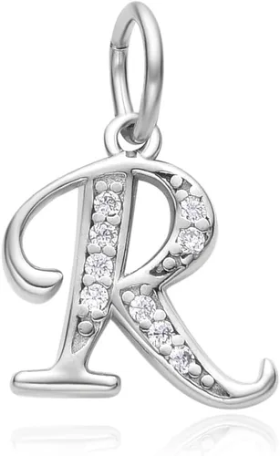 Miniatura 19 de Adabele Auténtica plata de ley brillante A-Z 26 letras pequeñas del alfabeto con circonita cúbica, colgante de diamantes de imitación resistente al