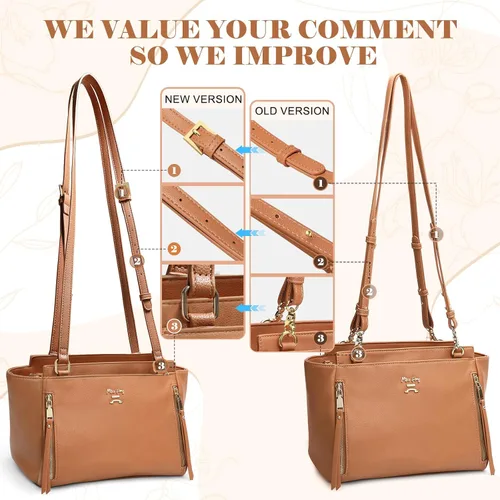 Miniatura 7 de Miss Fong - Bolso pequeño cruzado para pañales, bolsos cruzados para pañales, bolso para pañales con 7 bolsillos, 2 bolsillos aislados y correa