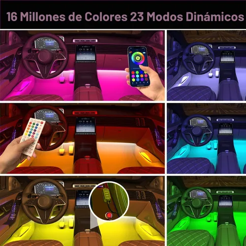 Miniatura 3 de Luces interiores de coche Keepsmile Accesorios para automóvil Control de aplicación con sincronización de música remota Cambio de color RGB