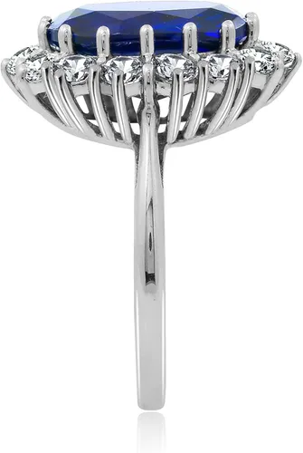 Miniatura 3 de Tienda Collection Anillo de plata de ley chapado en platino Kate hecho con detalles de circonita infinitos