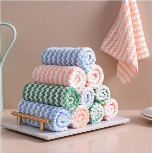 Miniatura 2 de Paquete de 12 trapos de limpieza de cocina de microfibra súper absorbentes, paños de limpieza para platos, multiusos, reutilizables, para polvo
