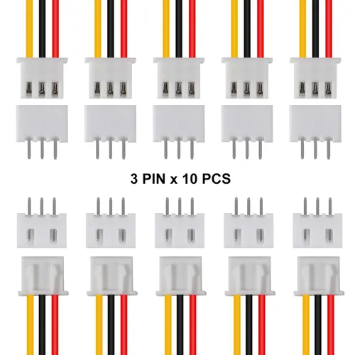 Miniatura 2 de ACEIRMC XH - Juego de conectores JST-XH, 10 pares, conector macho y hembra de 3 pines, adaptador de enchufe con cable plano de 7.874 in, 26 AWG