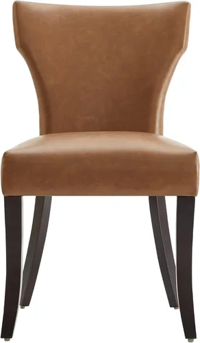 Miniatura 6 de Watson & Whitely Juego de 2 sillas tapizadas de cocina y comedor con respaldo bajo, sillas de comedor de piel sintética con patas de madera maciza