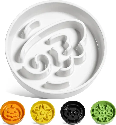 Miniatura 24 de LE TAUCI Cuencos para perros de cerámica de alimentación lenta, cuenco de alimentación lenta de 1.5 tazas para razas pequeñas y medianas, cuenco