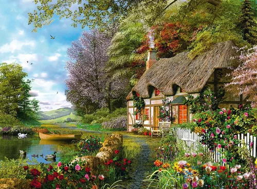 Ravensburger Country Cottage - Rompecabezas de 1500 piezas | Fabricado por expertos en Alemania | Ajuste único y entrelazado | Imágenes vibrantes y