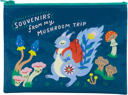 Miniatura 23 de Blue Q Bolsa con cremallera, hecha de 95% material reciclado, 7.25 pulgadas de alto x 9.5 pulgadas de ancho, cremallera gruesa colorida