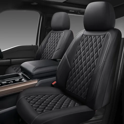 Fundas de asiento de coche de piel premium, juego de dos piezas para la parte delantera, ajuste universal para coches, camiones y SUV, funda de