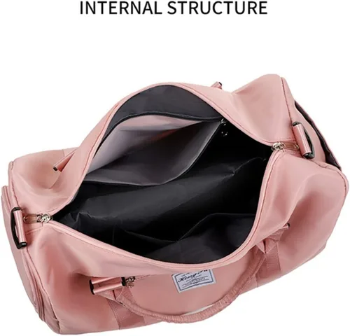 Miniatura 8 de Bolsa de gimnasio con compartimento para zapatos, bolsa de viaje impermeable para mujer, bolsa de mano para deporte, fin de semana, bolsa