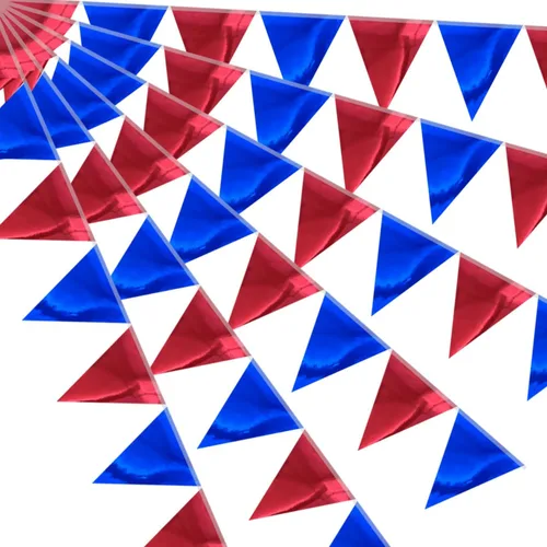 Miniatura 19 de Banderín de camuflaje de 49 pies, banderas triangulares de camuflaje del ejército para decoraciones de fiesta de cumpleaños