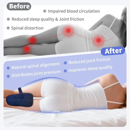 Miniatura 5 de MSJGA Almohada de rodilla para dormir de lado, almohada de rodilla, almohada de alineación para personas que duermen de lado, cojín de espuma