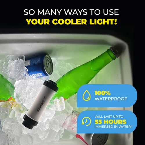 Miniatura 3 de SOWKT® Luz enfriadora impermeable – 55 horas de luz con una carga recargable LED – Accesorios de refrigeración compatibles con YETI, RTIC, ORCA