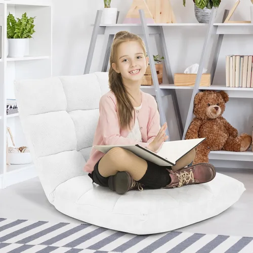 Miniatura 9 de Giantex Silla de Piso con Respaldo, 14 Posiciones Ajustables, Cama para Dormir Acolchada, Sofá Reclinable, Sillas de Piso Plegables para Videojuegos