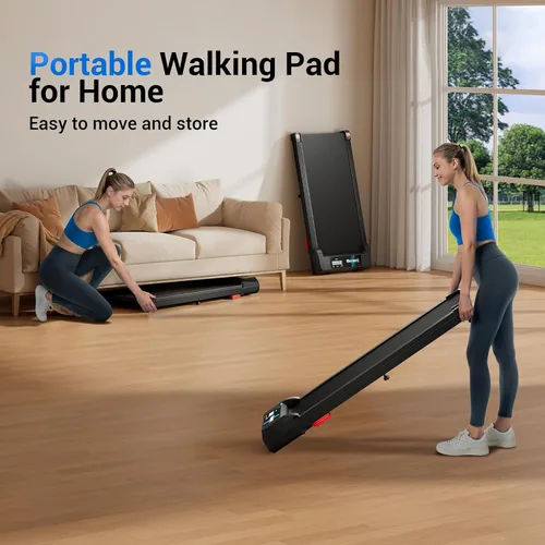 Miniatura 10 de YUEJIQI Caminadora para debajo del escritorio con inclinación para oficina en casa, 2.5 HP portátil caminadora con capacidad de peso de 280 libras