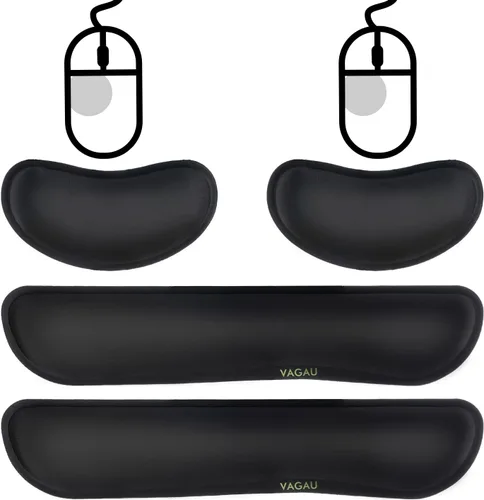 Miniatura 12 de VAGAU Reposamuñecas para teclado y mouse pad de alta calidad, juego de espuma viscoelástica ergonómica para oficina, laptop, Mac, computadora