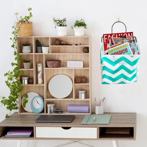 Miniatura 3 de Bolsas de almacenamiento para colgar en la pared, cesta organizadora de escritorio, cesta de almacenamiento colgante de lino de algodón para cocina