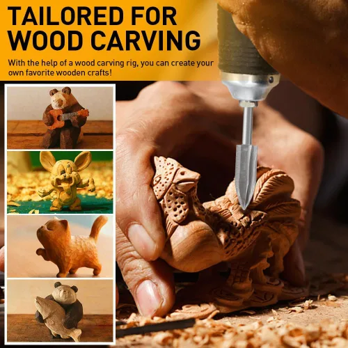 Miniatura 3 de Juego de brocas de tallado de madera compatible con Dremel herramienta rotativa 5 diferentes accesorios de taladro de grabado, herramienta