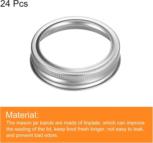 Miniatura 3 de uxcell Anillos para tarros de conserva, 24 unidades, bandas de repuesto para tarros de masón de hojalata de boca regular, a prueba de fugas, se