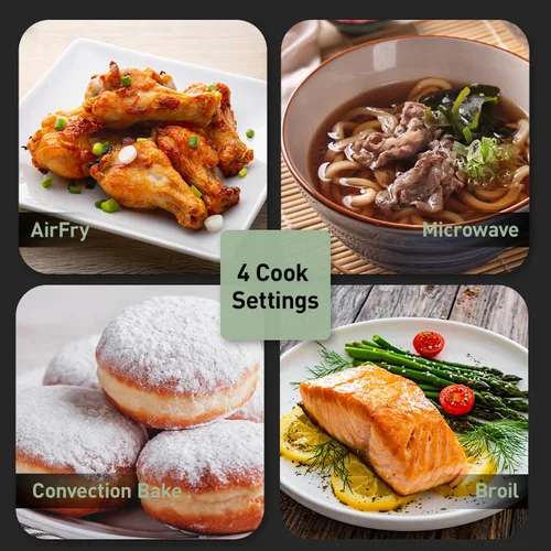 Miniatura 6 de Panasonic HomeChef Combo de Microondas y Freidora de Aire de Mostrador 4 en 1, 20 Preajustes que Ahorran Tiempo + Recetas Vinculadas a la App, Horno
