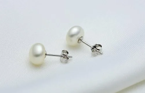 Miniatura 5 de Rakumi - Pendientes de plata de ley AAAA de 3 a 0.512in, perlas blancas para mujer