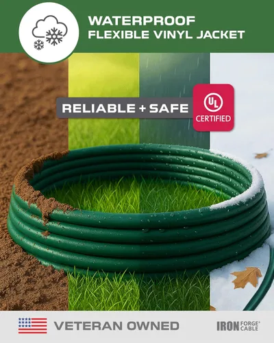 Miniatura 2 de Iron Forge Cables Extensión de cable para exteriores – 16/3 de alta resistencia color verde, Verde, IFC-163G100