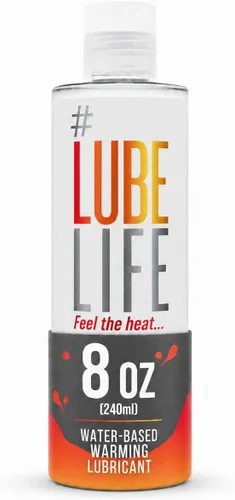 LubeLife Lubricante de calentamiento a base de agua, cálida sensación de calor vigorizante, lubricante para hombres, mujeres y parejas, 8 onzas