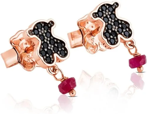 Miniatura 4 de Pendientes Motivo Plata Vermeil Rosa