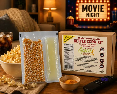 Miniatura 3 de Dasher's Spice & Beans - Kit de maíz todo en uno para cine en casa, paquete de porciones con granos, aceite y condimentos, paquete de 4