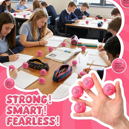Miniatura 5 de Sotiff 100 bolas de estrés a granel para adultos, espuma colorida para aliviar el estrés, juguetes de regalo con citas motivacionales, bolas