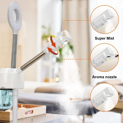 Miniatura 6 de Vaporizador facial 2 en 1, vaporizadores faciales profesionales con lámpara de aumento 5X, vaporizador facial para esteticista, vaporizador facial