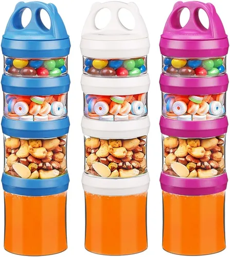 Miniatura 13 de BeneLabel Contenedores apilables de almacenamiento de alimentos con sistema de bloqueo giratorio, contenedores Tritan sin BPA para viajes, fórmula