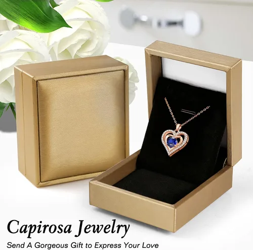 Miniatura 5 de capirosa S925 Forever Love Heart Necklaces for Women Mother's Day Gifts Sterling Silver Rose Gold Diamond Birthstone Pendant Necklace Jewelry