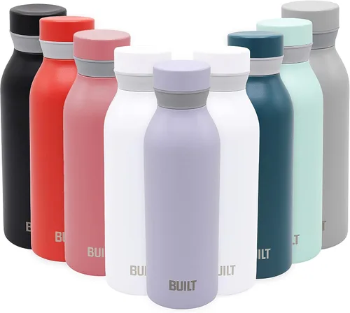 Miniatura 7 de BUILT Cascade - Botella de acero inoxidable aislada al vacío de doble pared con agarre cómodo y tapa giratoria, 18 onzas
