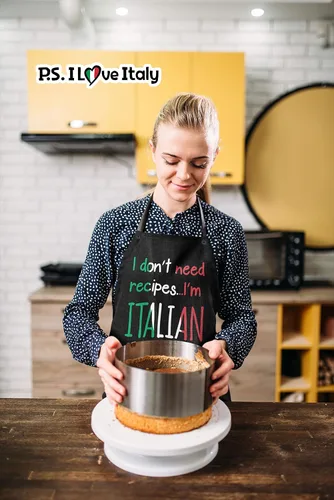 Miniatura 3 de P.S. I Love Italy I Don't Need Recipes I'm Italian Delantal - Delantal con peto con temática italiana para hombres y mujeres