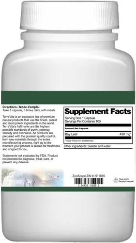 Miniatura 3 de Hoja de laurel - 450 mg (100 Cápsulas, ZIN: 511895)