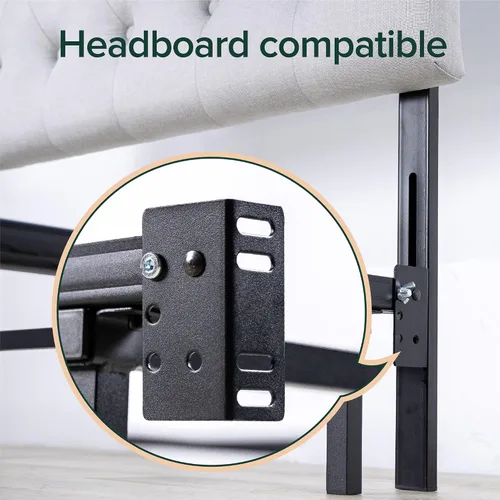 Miniatura 4 de ZINUS - Base metálica Compack de soporte para cama, 7 pulgadas, para colchón y somier, color negro, tamaño individual Blanco