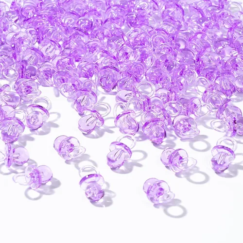 Miniatura 6 de 150 Mini Chupetes para Juego de Baby Shower (5 Colores), Chupetes de Plástico de 0.86 Pulgadas para Baby Shower, Favores de Fiesta de Revelación