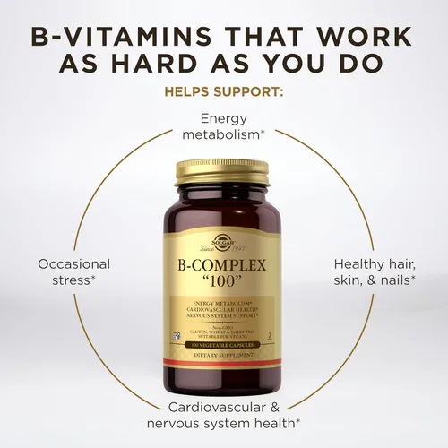 Miniatura 4 de Solgar B-Complex Cápsulas de 100 Vegetable Promueve el metabolismo Energía, E1150, 1, 1