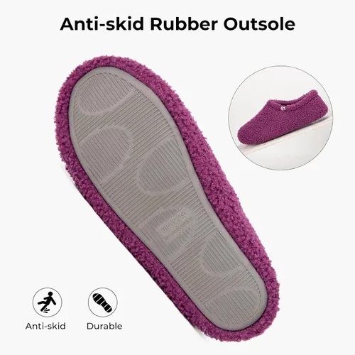Miniatura 5 de VeraCosy Pantuflas de peluche mullidas para mujer, zapatos ligeros de espuma viscoelástica para interiores