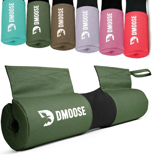Miniatura 11 de DMoose Fitness Almohadilla de Barra para Empuje de Cadera, Sentadillas y Estocadas - Cojín de Espuma Gruesa Antideslizante para Soporte de Cuello