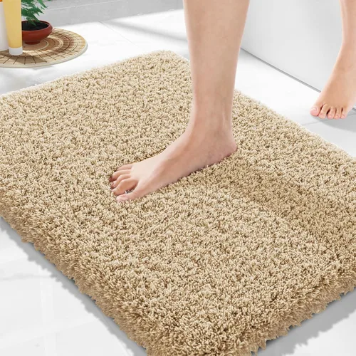 Miniatura 143 de Yimobra Alfombra de baño de felpa esponjosa, súper lanuda suave, cómoda, antideslizante, absorbente de agua, alfombra de baño de microfibra que se