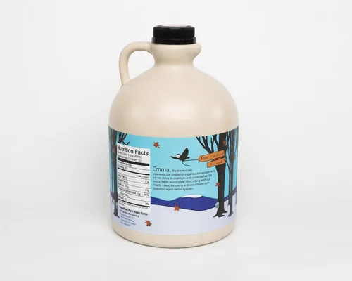 Miniatura 3 de Barred Woods Maple - Jarra de Medio Galón Jarabe de Arce Puro Orgánico de Vermont 64 oz - Grado A Ámbar Rico