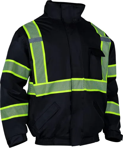 VENDACE Chaquetas de invierno reflectantes de alta visibilidad (Hi Vis) para hombres con forro de polar, clase ANSI 1, chaqueta de alta visibilidad,